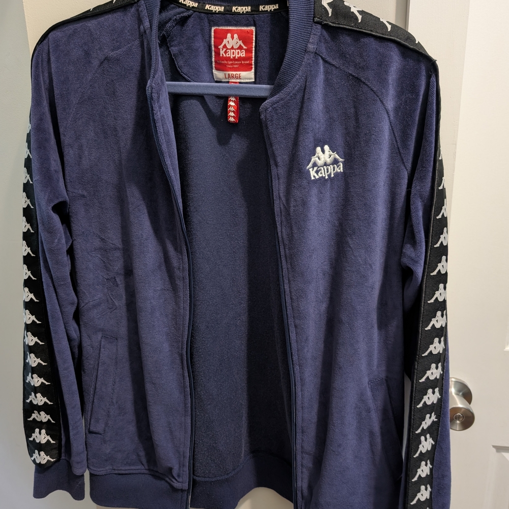 Kappa Blue Bomber Jacket with Signature Banda Tape